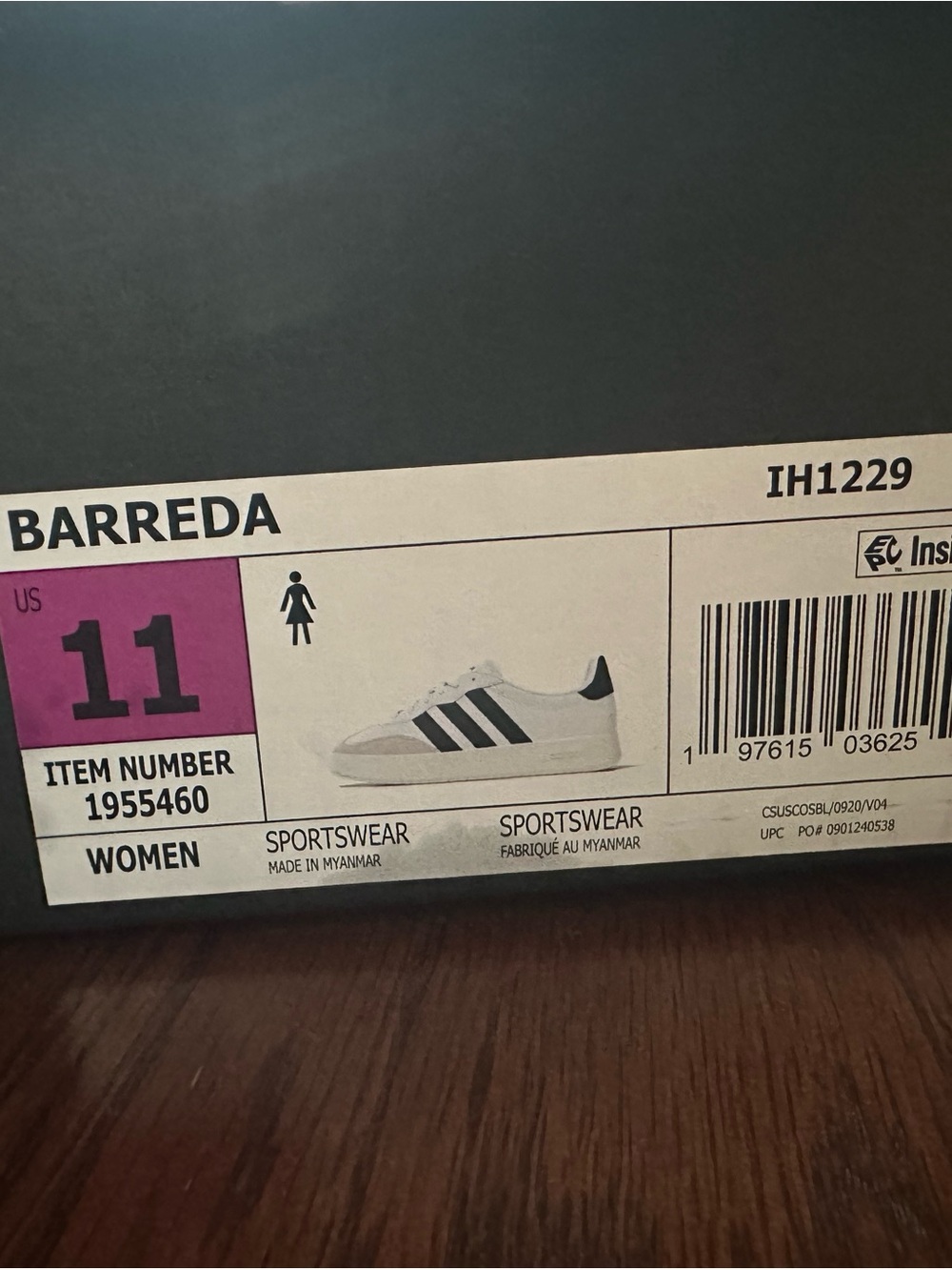Adidas  White & Black Samba Style Casual Sneakers - Picture 4 of 4